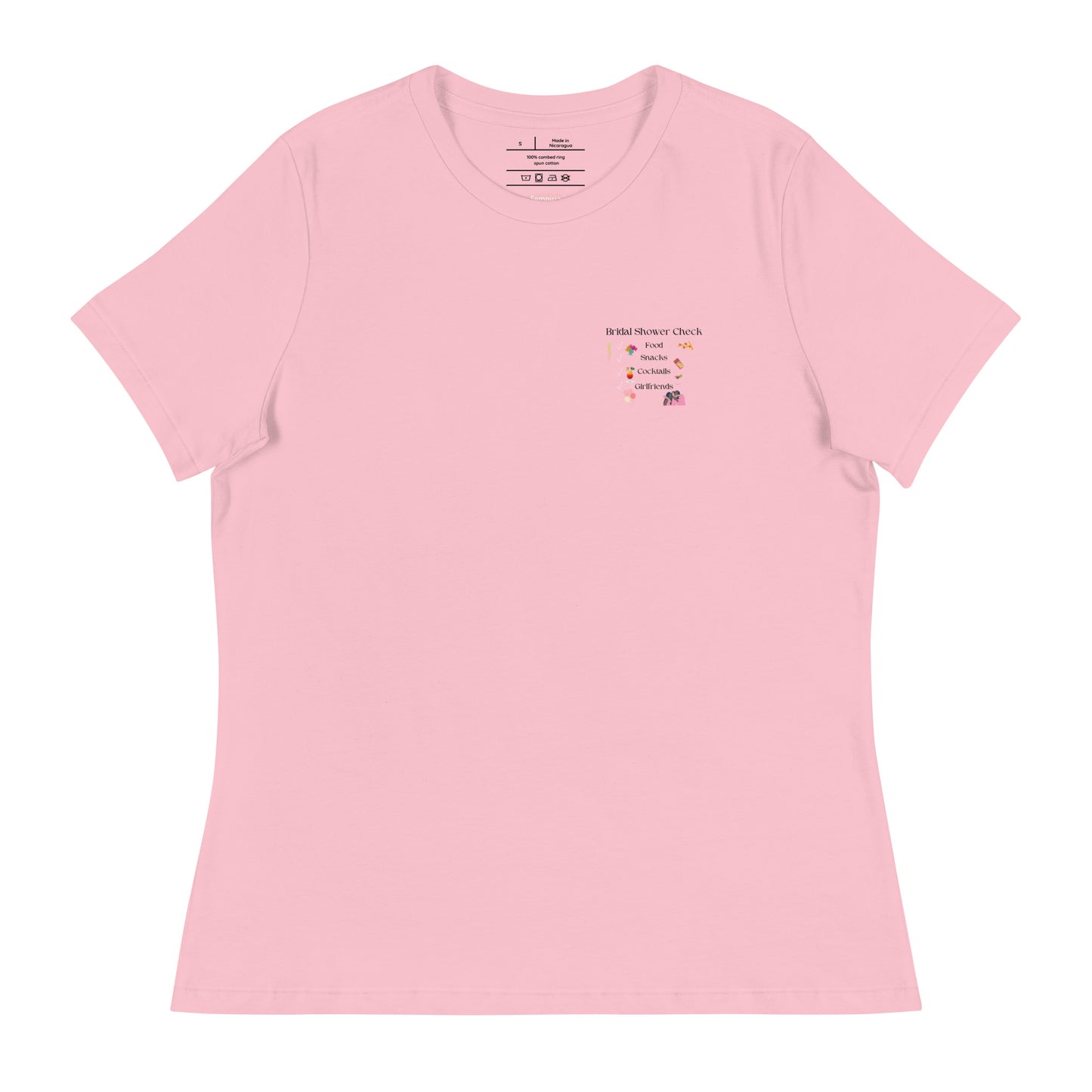 Basic Baumwoll T-Shirt mit Print "Bridal Shower Checklist"