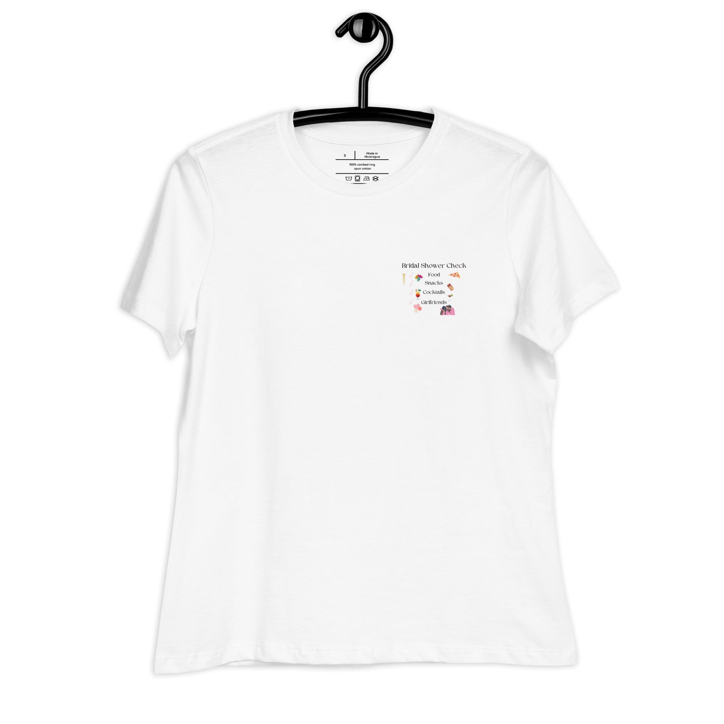 Basic Baumwoll T-Shirt mit Print "Bridal Shower Checklist"
